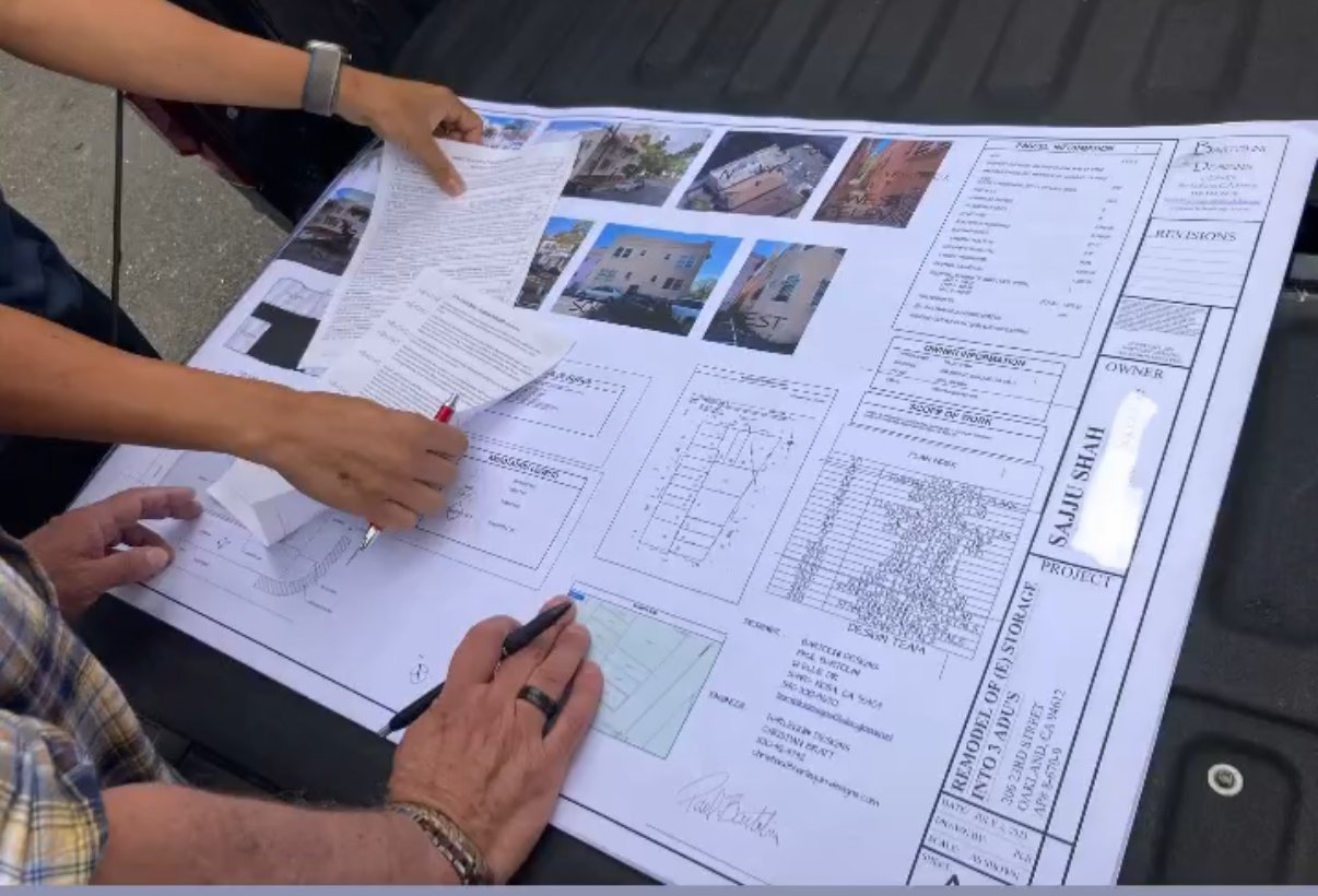 Reviewing architectural plans for new ADUs