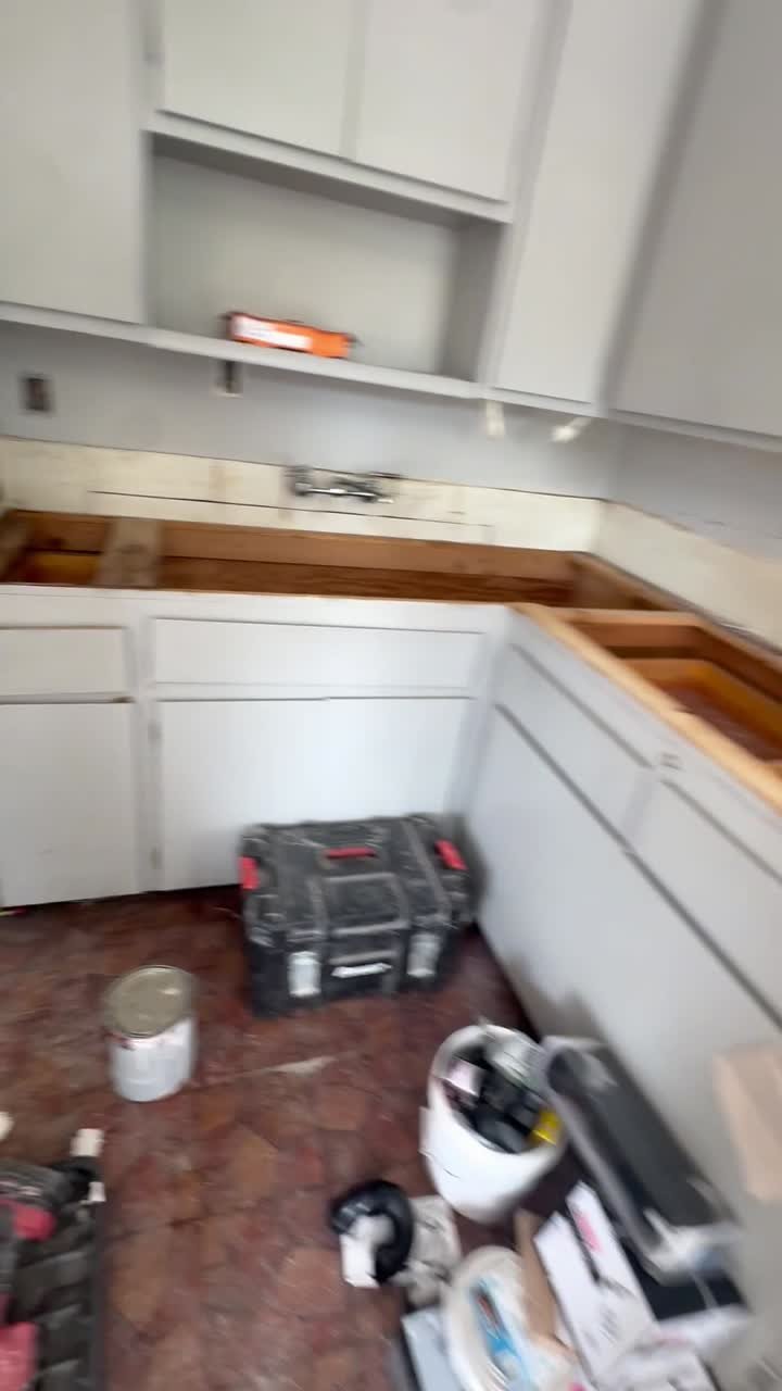 Sobrante kitchen during renovation, counters removed
